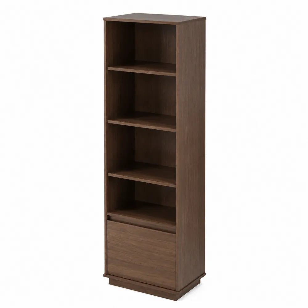 Bibliothèque haute 5 étagères en bois Marron