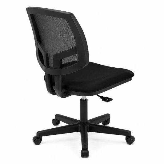 Chaise de bureau en maille noire et plastique avec hauteur réglable