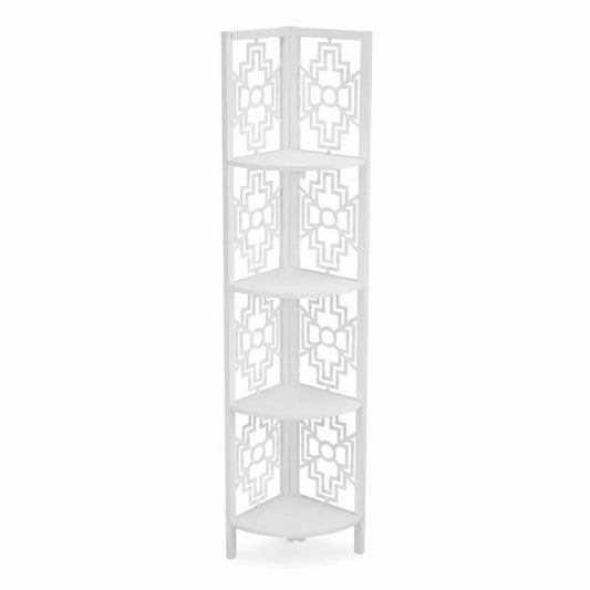 Étagère d'angle en plastique blanche avec découpe 25x25x110cm
