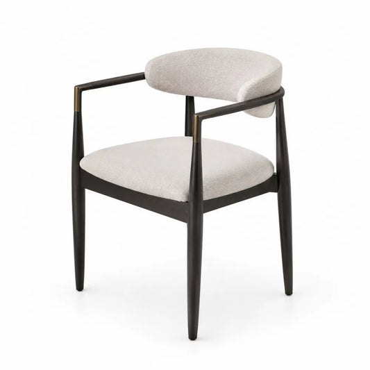 Chaise en bois avec tissu en polyester Beige
